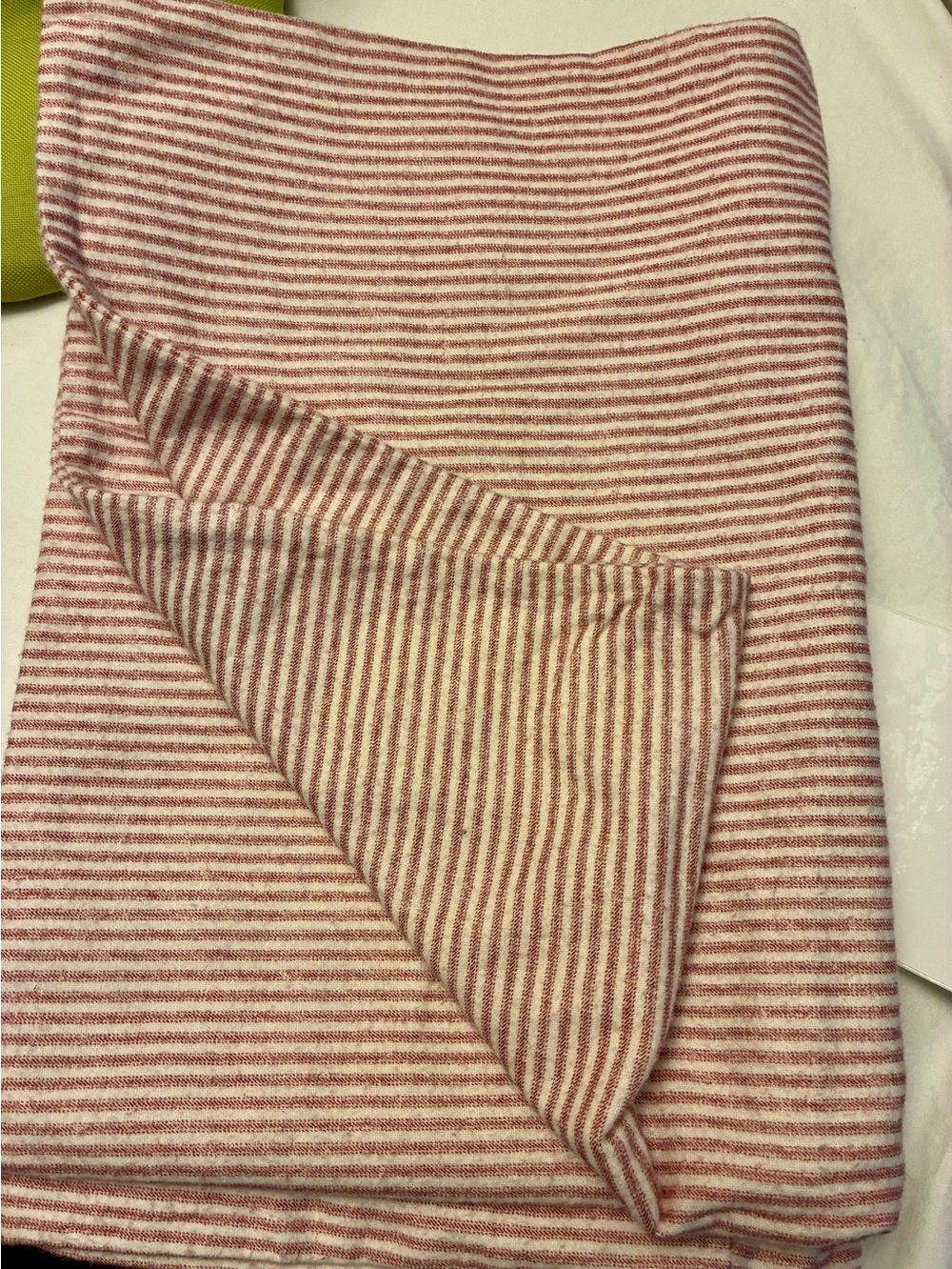 One set of Brooks Brothers Red and White Flannel Ticking Striped Knit pillowcase